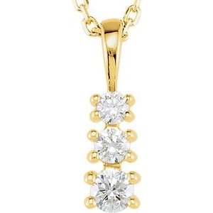 14K Yellow Gold Graduated Diamond Necklace