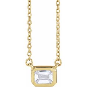 14K Yellow Gold Lab Adjustable Diamond Necklace for Women
