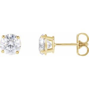 4 Prong Martini Diamond Gold Stud Earrings