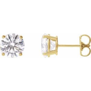 3 Prong Martini Diamond Gold Stud Earrings
