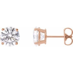 3 Prong Martini Diamond Gold Stud Earrings