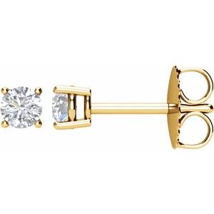 4 Prong Martini Diamond Gold Stud Earrings