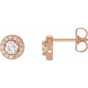 14K Rose Gold Drop Stud Forever Diamond Earrings