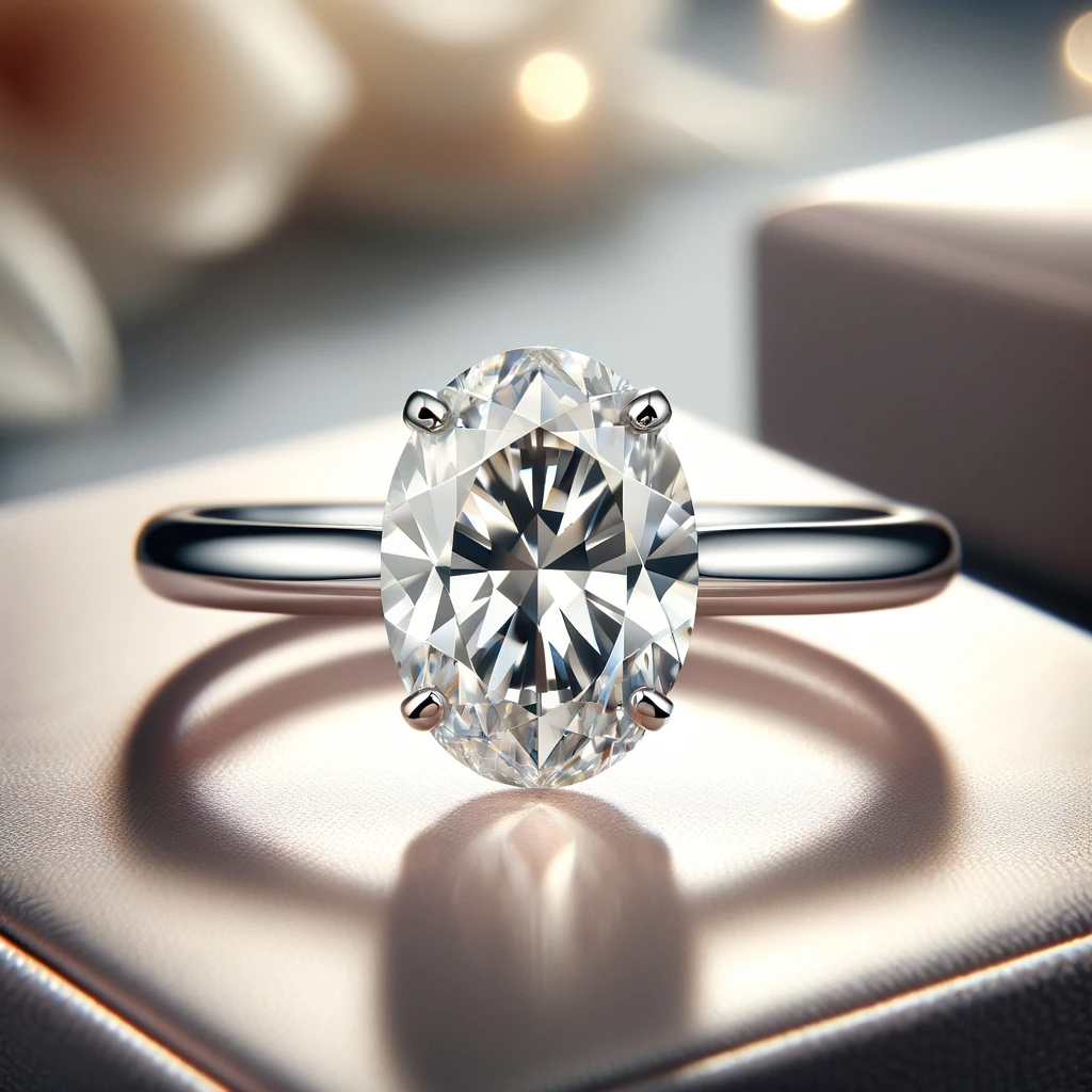 Oval Engagement Ring Made with Lab Grown Diamond 