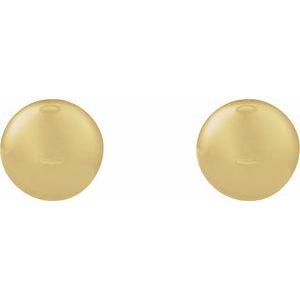 3 mm polished dome stud earrings in 14K yellow gold, front view