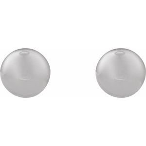 3 mm polished dome stud earrings in 14K white gold, front view