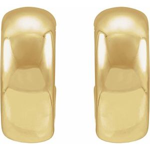 15 mm puffed hoop earrings in 14K yellow gold, front view