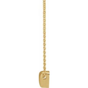 Puffed heart necklace in 14K yellow gold, side and reverse view