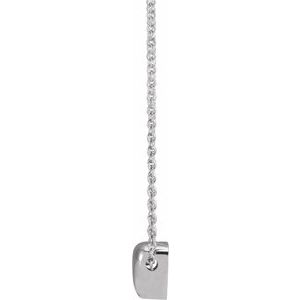 Puffed heart necklace in 14K white gold, side and reverse view