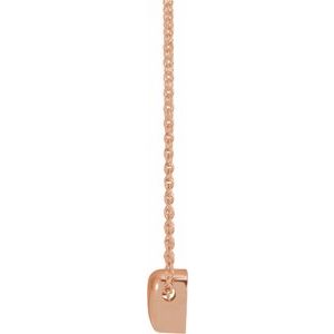 Puffed heart necklace in 14K rose gold, side and reverse view