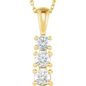 14K Yellow Gold Graduated Diamond Necklace