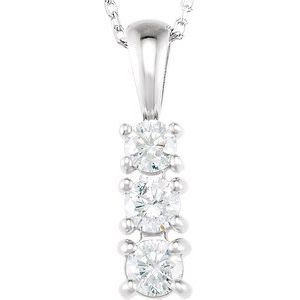 14K White Gold Graduated Diamond Necklace