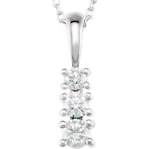 14K White Gold Graduated Diamond Necklace