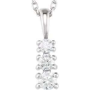 14K White Gold Graduated Diamond Necklace