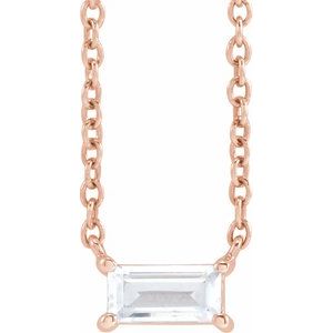 Lab-Grown Baguette Diamond 16-18&quot; Necklace