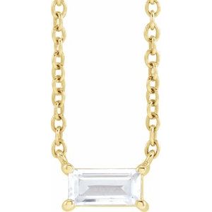 Lab-Grown Baguette Diamond 16-18" Necklace