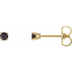 3 Prong Martini Diamond Gold Stud Earrings