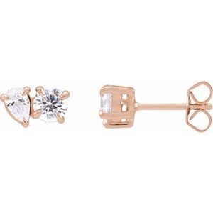 Lab-Grown Diamond Two-Stone Stud Earrings