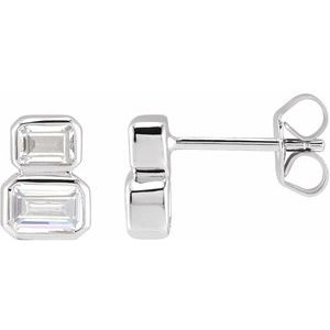 14K White Gold Lab Diamond Stud Earrings