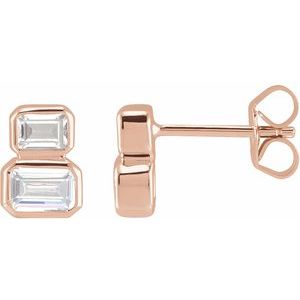 14K Rose Gold Lab Diamond Stud Earrings