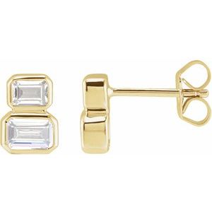 14K Yellow Gold Lab Diamond Stud Earrings