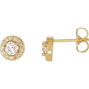 14K Yellow Gold Drop Stud Forever Diamond Earrings