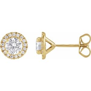 Lab-Grown Diamond Halo Stud Earrings