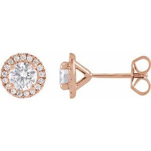 Lab-Grown Diamond Halo Stud Earrings