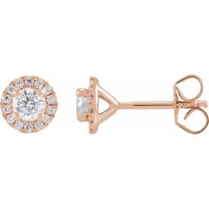 Lab-Grown Diamond Halo Stud Earrings