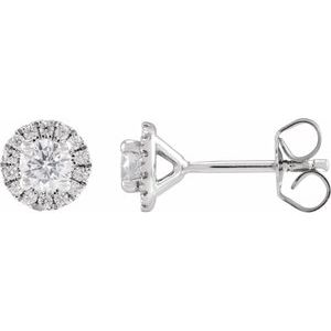 Lab-Grown Diamond Halo Stud Earrings