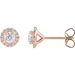 Lab-Grown Diamond Halo Stud Earrings