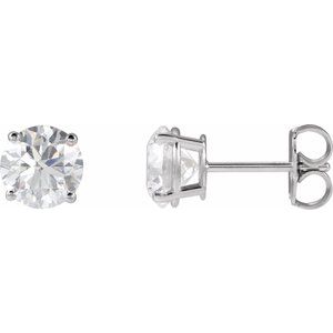 4 Prong Martini Diamond Gold Stud Earrings