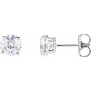 4 Prong Martini Diamond Gold Stud Earrings