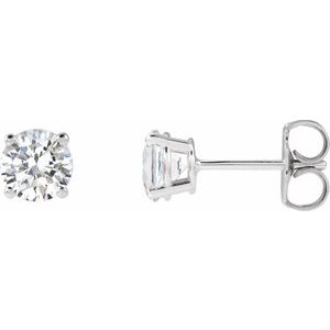 4 Prong Martini Diamond Gold Stud Earrings