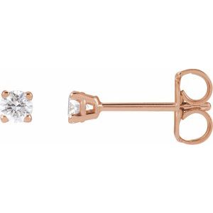 3 Prong Martini Diamond Gold Stud Earrings