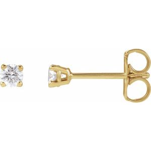 3 Prong Martini Diamond Gold Stud Earrings