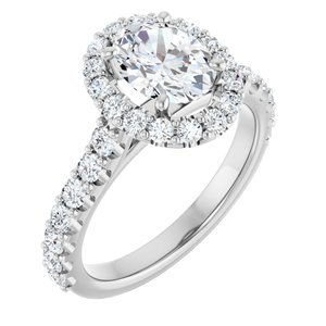 White Gold 1 3/4 CTW Oval Lab-Grown Diamond Halo Engagement Ring