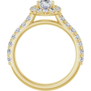 Oval Lab-Grown Diamond Halo Engagement Ring in 14K Gold — 1 1/2 CTW, Yellow Gold, rear profile