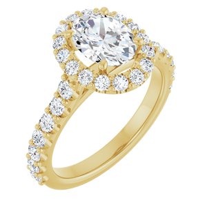 Yellow Gold 1 3/4 CTW Oval Lab-Grown Diamond Halo Engagement Ring