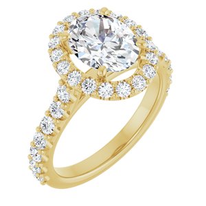 Yellow Gold 2 1/3 CTW Oval Lab-Grown Diamond Halo Engagement Ring