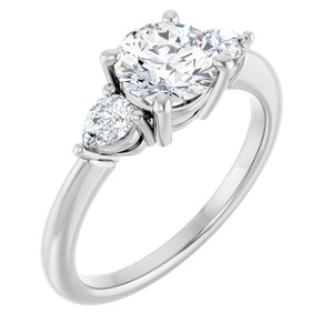 White Gold Round 1 1/4 CTW lab-grown diamond three-stone engagement ring