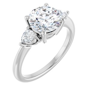 White Gold Round 2 1/4 CTW lab-grown diamond three-stone engagement ring