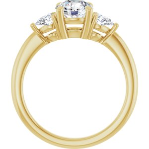 Classic Multi-Shape Lab-Grown Diamond Three-Stone Engagement Ring in 14K Gold — 1 1/4 CTW, Yellow Gold, rear profile