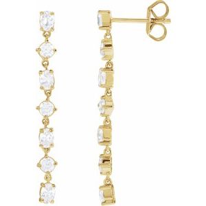 14K Yellow Gold Seven Stone Lab Grown Diamond Earring