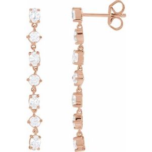 14K Rose Gold Seven Stone Lab Grown Diamond Earring