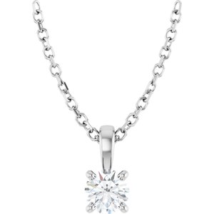 14K White Gold Diamond Necklace