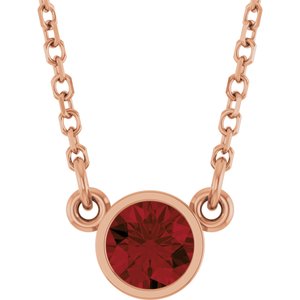 14K Rose Gold Lab Diamond Solitaire Necklace