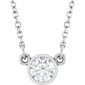 Platinum Lab Diamond Solitaire Necklace