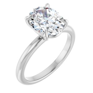 White Gold 2 1/2 CTW Oval Lab-Grown Diamond Solitaire Engagement Ring