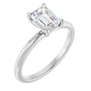 White Gold 1 1/4 CTW Emerald Lab-Grown Diamond Solitaire Engagement Ring